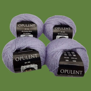 Halloween Purple 4-PK Opulent Feza Yarn Lavender #209 Silk Wool Kid Mohair Lot B